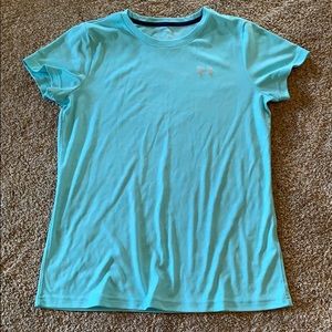 Bright blue athletic shirt